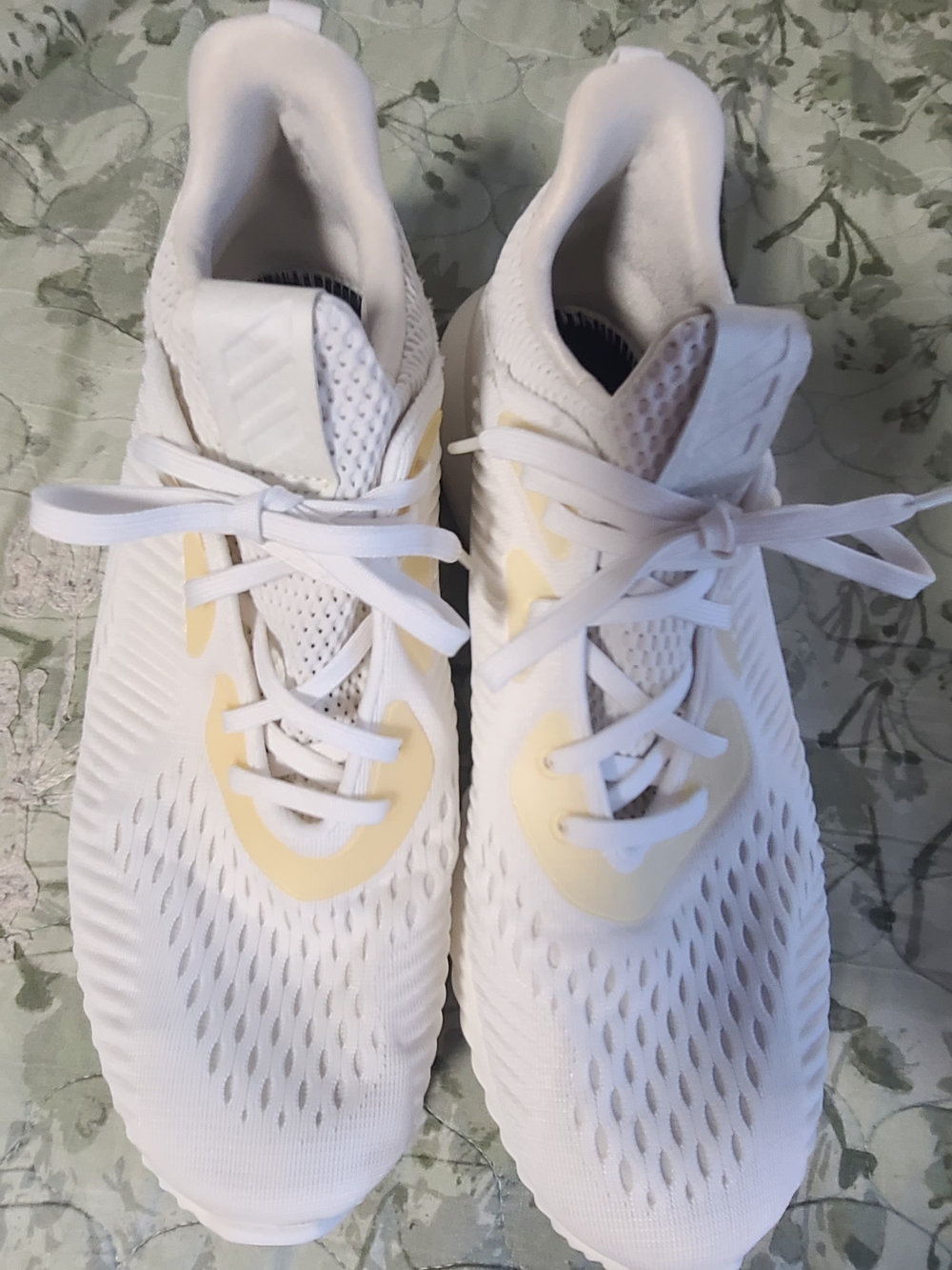 adidas alphabounce White Athletic Running Shoes with Cream Accents